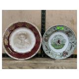 Queen Elizabeth plate and Spode Fox Hunter plate