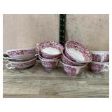 6- Vista England cups and 2 bowls with ears