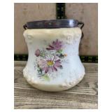 Floral design biscuit jar  no lid
