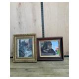 2 old 8x10 prints in ornate frames