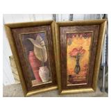 2-  15x27 Framed floral prints
