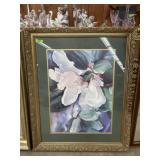 24x38 Floral print in gold frame
