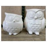 2- White ceramic Hallmark Owl figures