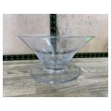 Clear glass serving bowl