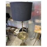 Vintage brass floor lamp with black shade