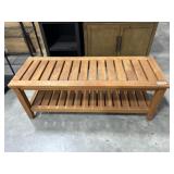 Teak shower bench- scratched