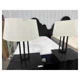 2 ROD IRON LAMPS WITH SHADES
