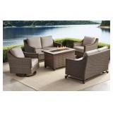 St. Croix Deep Seating Fire Set with Sunbrella