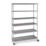 6-Tier NSF Heavy Duty Wire Shelving, 47.75" W x