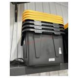 4 large black totes