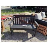 Damaged resin outdoor bench