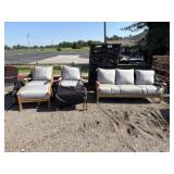Damaged outdoor patio set sofa, 2 chairs, 2