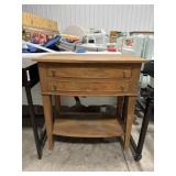 2 drawer wooden side table