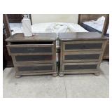2 BERNHARDT BELGIAN OAK CURVED PANEL KNIGHT