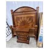 MAHOGANY QUEEN SIZE HEADBOARD, FOOTBOARD AND
