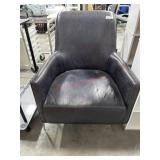 Leather upholstered chair- scratched & dent