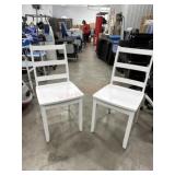 Pair of white wooden chairs