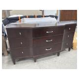 BERHARDT DARK CHERRY 9 DRAWER DRESSER