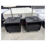 2 BLACK 1 DRAWER KNIGHT STANDS