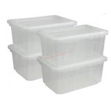 60 Quart Clear Storage Tote, 17.2" D x 25.7" W x
