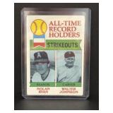 1979 Topps vintage Nolan Ryan and Walter Johnson