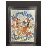 Vintage 1993 Topps ren and stimpy prizm