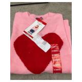 Pink Knit Sweater With Red Heart Design