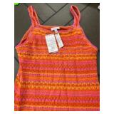 Orange and Pink Crochet Dress, Size XL