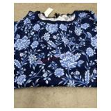 Blue and White Floral Knit Sweater