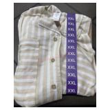 XXL Beige and White Tencel Camp Shirt