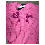 Pink Floral Embroidered Dress, Size XXL