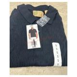 Men's Navy Knit Polo Shirt, Size Small