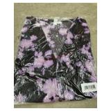 Purple and Black Floral Women's Peplum Top, Size L