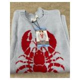 Light Blue Women's Sweater with Lobster Design