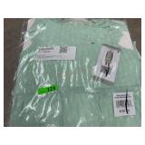 Mint Green Lurex Clip Dot Chiffon Dress, XS