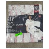 Linen Blend Button Down Shirt, Size XL