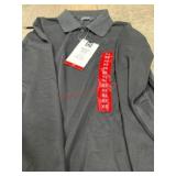 Gray Long Sleeve Men's Polo Shirt, Size XS
