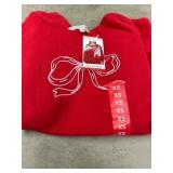 Red Pullover Sweater with Bow Design