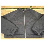 Black Quilted Jacket With Zippered Pockets