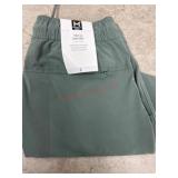 Green Elastic Waist Tech Shorts, Size S