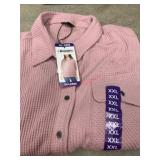 Pink Knit Button-Up Shirt, XXL