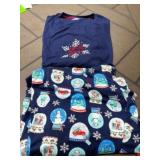 Blue XXL Pajama Set with Snow Globe Design