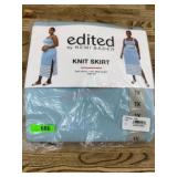 Blue Knit Skirt, Mid-Length, Size 1X