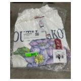 White Floral Graphic T-Shirt, Size XL