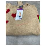 Camel Sweater With Red Heart Accents, XX-Large