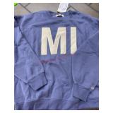 Blue Crewneck Sweatshirt With 'MI' Applique