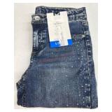 Girls' Skinny Jeans with Rhinestone Detailing