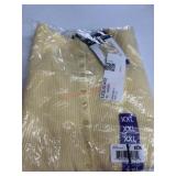 Yellow Ribbed Button-Up Sweater, XXL