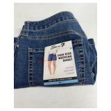 High-Rise Denim Weekend Shorts, Size 10