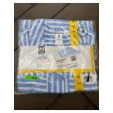 Blue and White Striped Tencel Camp Shirt, Medium